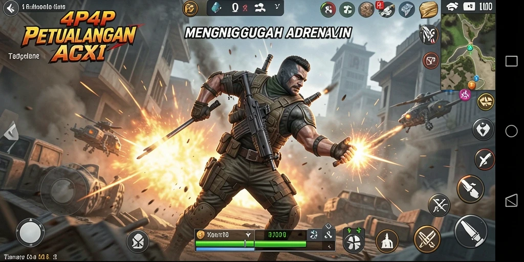 Tampilan gameplay seru dan mendebarkan dari 4P4P.