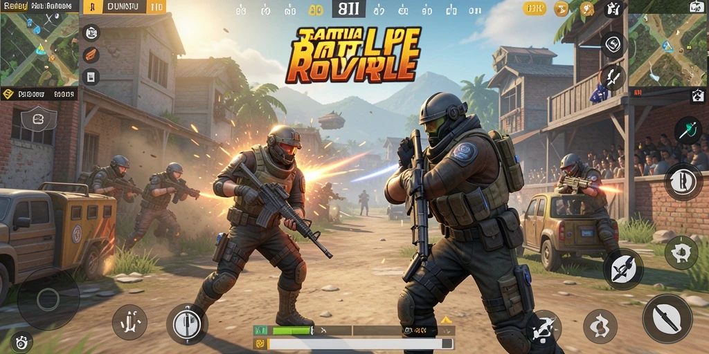 Tampilan seru gameplay 8II saat pertempuran Battle Royale.
