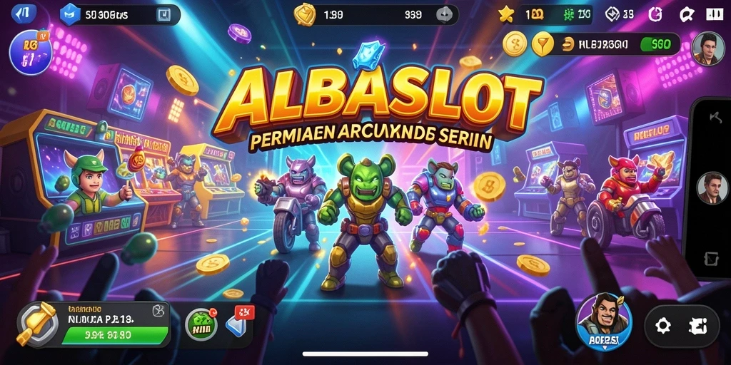 Screenshot utama ALBASLOT memperlihatkan keseruan gameplay Arcade.