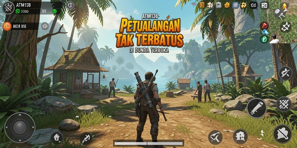 Screenshot gameplay ATM138 menampilkan dunia Open World yang luas dan indah.