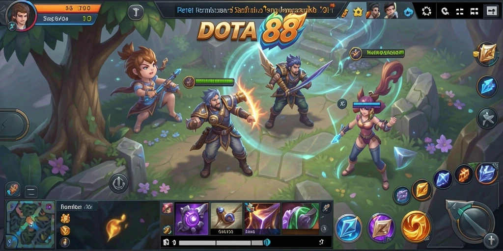 Screenshot DOTA88 menunjukkan gameplay yang seru dan interaktif.