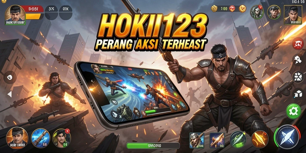 Tangkapan layar utama menampilkan aksi intens HOKI123.