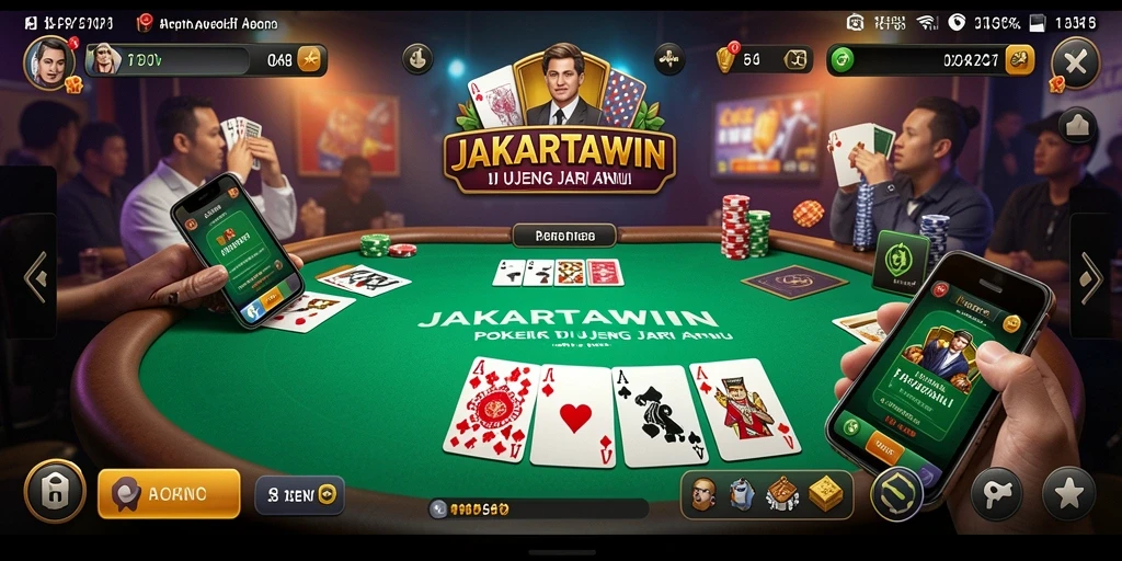 Tampilan permainan Poker yang mendebarkan di JAKARTAWIN