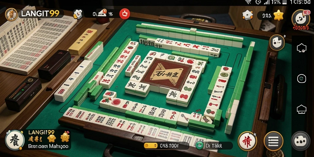 Screenshot utama LANGIT99 menampilkan gameplay Mahjong yang seru.