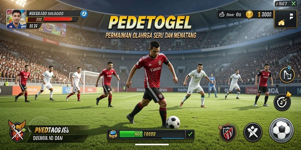 Tampilan gameplay PEDETOGEL yang menghadirkan keseruan olahraga.