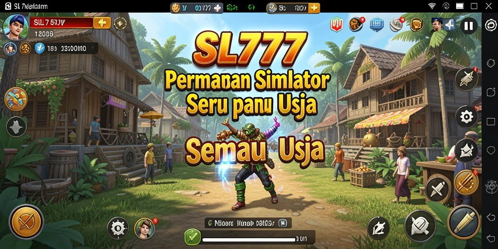 Screenshot gameplay SL777 yang menampilkan dunia simulasi yang interaktif.