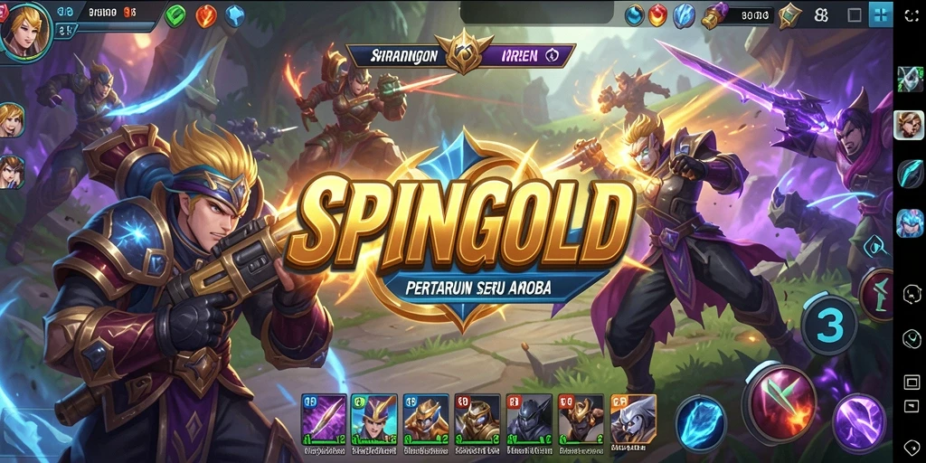 Tampilan seru gameplay MOBA dalam SPINGOLD yang penuh strategi.