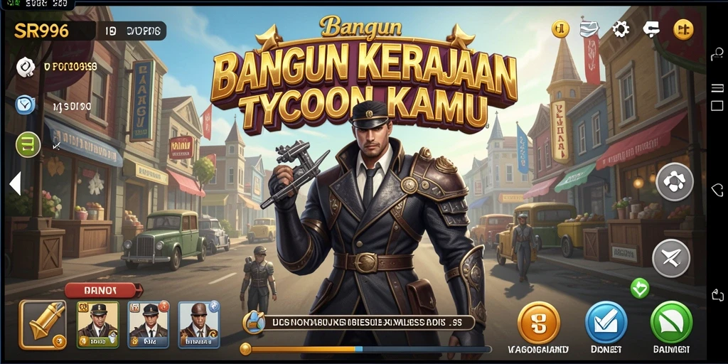 Tampilan gameplay SR996 yang menggambarkan proses membangun bisnis Tycoon.