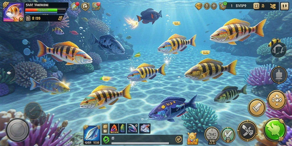 Tampilan gameplay seru dalam SVIP9 yang penuh aksi Tembak Ikan.