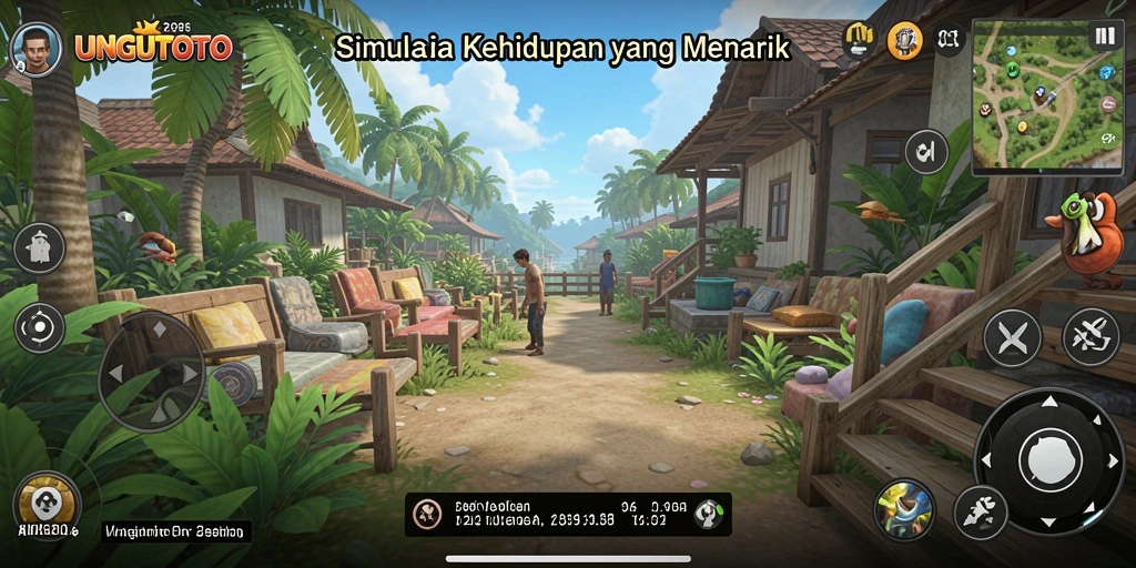 Tampilan menarik dari gameplay UNGUTOTO dengan karakter yang beragam.