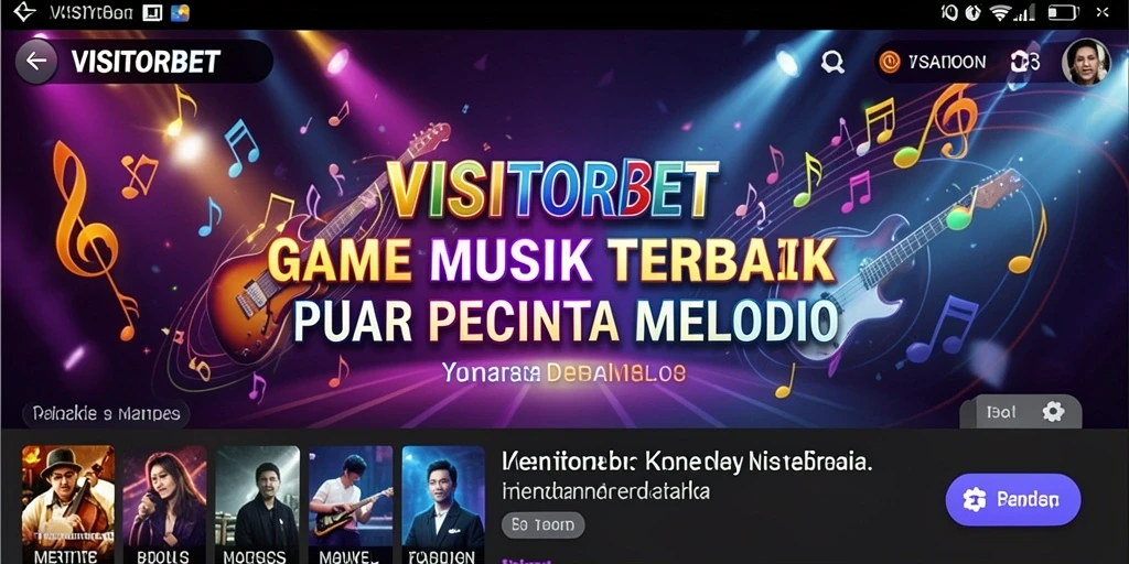 Tampilan gameplay <strong>VISITORBET</strong> menampilkan antarmuka yang penuh warna dan lagu-lagu seru.