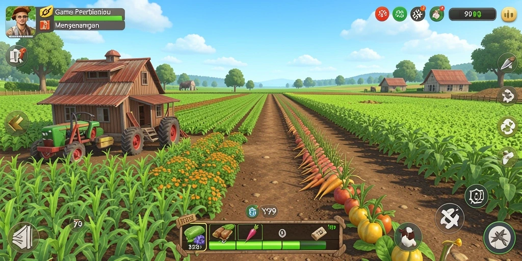 Tampilan gameplay seru dalam game pertanian Y89 yang menarik.